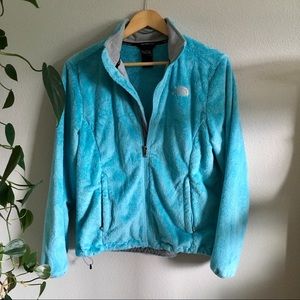 north face zip up - blue